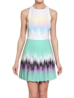 VERSUS - PRINTED PLEATED CADY STRETCH DRESS