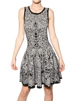 ALEXANDER MCQUEEN - VISCOSE SILK JACQUARD KNIT DRESS