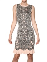 ALEXANDER MCQUEEN - VISCOSE SILK JACQUARD KNIT DRESS
