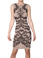 ALEXANDER MCQUEEN - VISCOSE SILK JACQUARD KNIT DRESS