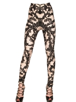 ALEXANDER MCQUEEN - PRINTED LACE  LYCRA LEGGINGS