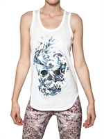 ALEXANDER MCQUEEN - WAVES SKULL PRINT COTTON JERSEY TANK TOP