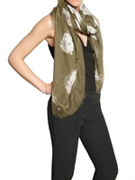 ALEXANDER MCQUEEN - FLOWER SKULL PASHMINA SCARF