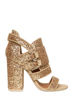 GIVENCHY - 100MM GLITTER BUCKLED SANDALS