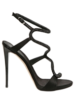 GIUSEPPE ZANOTTI - 120MM SILK AND SWAROVSKI SANDALS