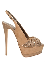 GIUSEPPE ZANOTTI - 150MM SUEDE & SWAROVSKI SANDALS