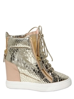 GIUSEPPE ZANOTTI - 90MM PYTHON PRINT SNEAKER WEDGES