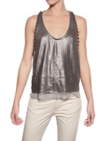 AVIU - TOP IN VISCOSA CON BORCHIE E PAILLETTES