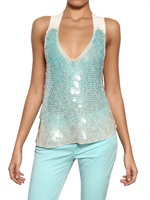AVIU - TOP IN COTONE E SETA CON PAILLETTES