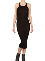 RICK OWENS - RIBBED VISCOSE SILK DRESS