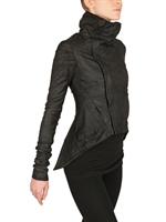 RICK OWENS - POINTED BIKER BLISTERED NAPPA LEDER JACKE