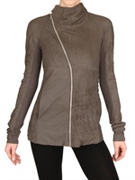 RICK OWENS - SEITLICHE ZIP BLISTERED NAPPA LEDER JACKE