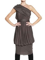 RICK OWENS - GATHERED VISCOSE JERSEY DRESS