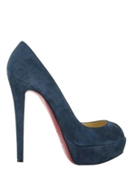 CHRISTIAN LOUBOUTIN - DECOLLETE BANANA IN CAMOSCIO OPEN TOE 140MM