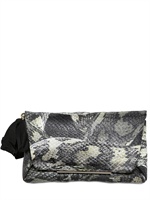 LANVIN - POCHETTE DA SERA IN SETA STAMPA PITONE