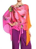 ROBERTO CAVALLI - BLUMEN DRUCK SEIDEN CHIFFON HEMD