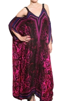 ROBERTO CAVALLI - ROSE PRINT CHIFFON LONG DRESS