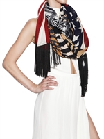 DSQUARED - COTTON CANVAS PRINTED FOULARD