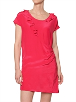 ATHÈ BY VANESSA BRUNO - RUFFLED SILK CREPE DE CHINE DRESS