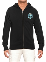 HYDROGEN - FLOCK FLOWER SKULL ZIPPED SWEATSHIRT
