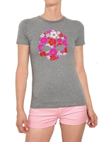 HYDROGEN - FLOWER SKULL COTTON JERSEY T-SHIRT