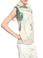 JIL SANDER - HUMMINGBIRD PRINT WOVEN COTTON SCARF