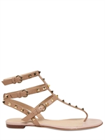 VALENTINO - LEATHER ROCKSTUD THONG FLATS