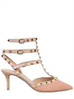 VALENTINO - SANDALI DI PELLE A PUNTA CON BORCHIE 65MM