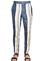 LANVIN - WASHED SILK SATIN STRIPED TROUSERS