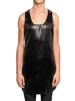 LANVIN - SILK MIX LIQUID SATIN AND JERSEY TANK TO