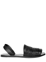 RICK OWENS - LEATHER MULTI STRING SANDALS FLATS