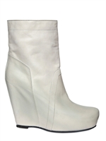 RICK OWENS - STIVALI IN PELLE CON ZEPPA 130MM