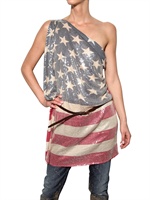 DSQUARED - SEQUINED FLAG PRINT MODAL JERSEY TOP