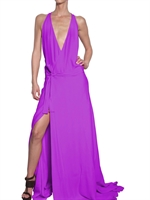 DSQUARED - WRAPAROUND VISCOSE JERSEY LONG DRESS