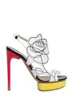 NICHOLAS KIRKWOOD - 130MM LEATHER FLOWER & ELAPHE SANDALS