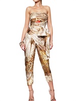 SALVATORE FERRAGAMO - SAFARI PRINT MULTI LAYER CREPE DE CHINE