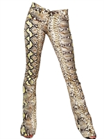 JUST CAVALLI - BOOT CUT JEANS IN DENIM STRETCH STAMPA PITONE