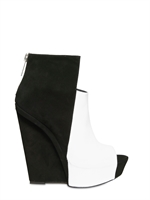 GARETH PUGH - ZEPPE IN CAMOSCIO E PELLE BICOLOR 120MM