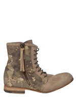BB BRUNO BORDESE WASHED - 20MM CANVAS & NUBUCK ZIPPED BOOTS