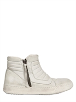 BB BRUNO BORDESE WASHED - PADDED LEATHER HIGH TOP SNEAKERS
