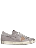 PHILIPPE MODEL - DIRTIED LEDER BADGE SNEAKERS