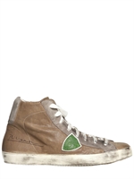 PHILIPPE MODEL - DIRTIED LEDER SIGNATURE HOHE SNEAKERS