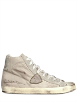 PHILIPPE MODEL - DIRTIED LEDER SIGNATURE HOHE SNEAKERS