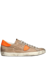 PHILIPPE MODEL - DIRTIED NEON LEDER BADGE SNEAKERS