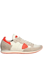 PHILIPPE MODEL - NEON LEDER UND WILDLEDER RUNNING SNEAKERS
