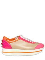 RUTHIE DAVIS - 35MM PATENT MULTI NEON SPIKES SNEAKERS