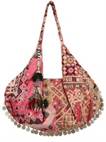 SIMONE CAMILLE - MOND TASCHE PATCHWORK CANVAS TASCHE - HELLPINK