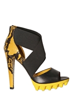 GIACOMORELLI - 120MM PRINTED PYTON ELASTIC SANDALS