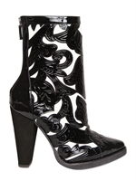 BALMAIN - 110MM SUEDE & PATENT EMBOSSED BOOTS