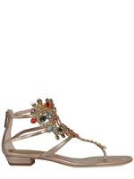RENE CAOVILLA - 15MM METALLIC LEATHER & SWAROVSKI FLATS